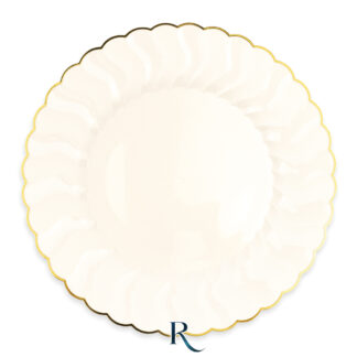 Piatti riutilizzabili 23 cm Shell Ivory gold 6 pezzi